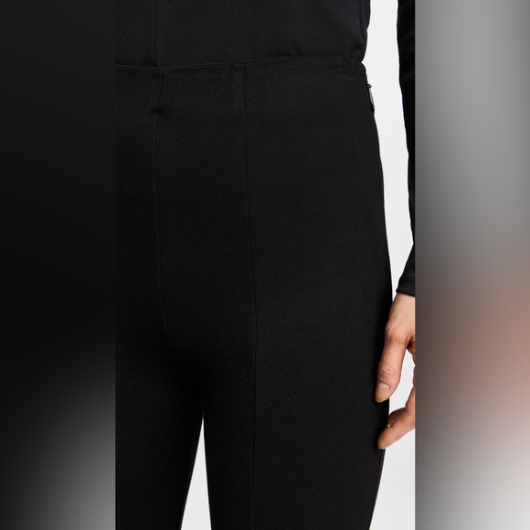Anine Bing Max Pants EU 32 US 2 Black Pintuck Split Cuff Stretch Ponte High Rise - Picture 5 of 15